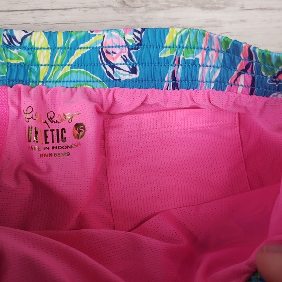 Lilly Pulitzer Shorts Ocean Trail Formentera Turquoise XS Keep on Beleafing - Picture 8 of 11